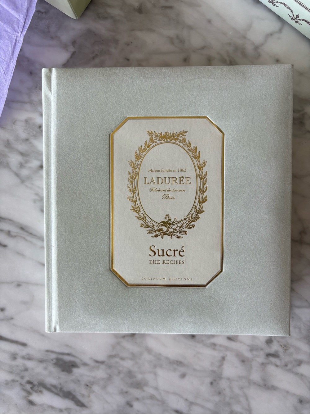 Ladurée Sucré Recipe Book – Pale Green Cover with Gold Foil